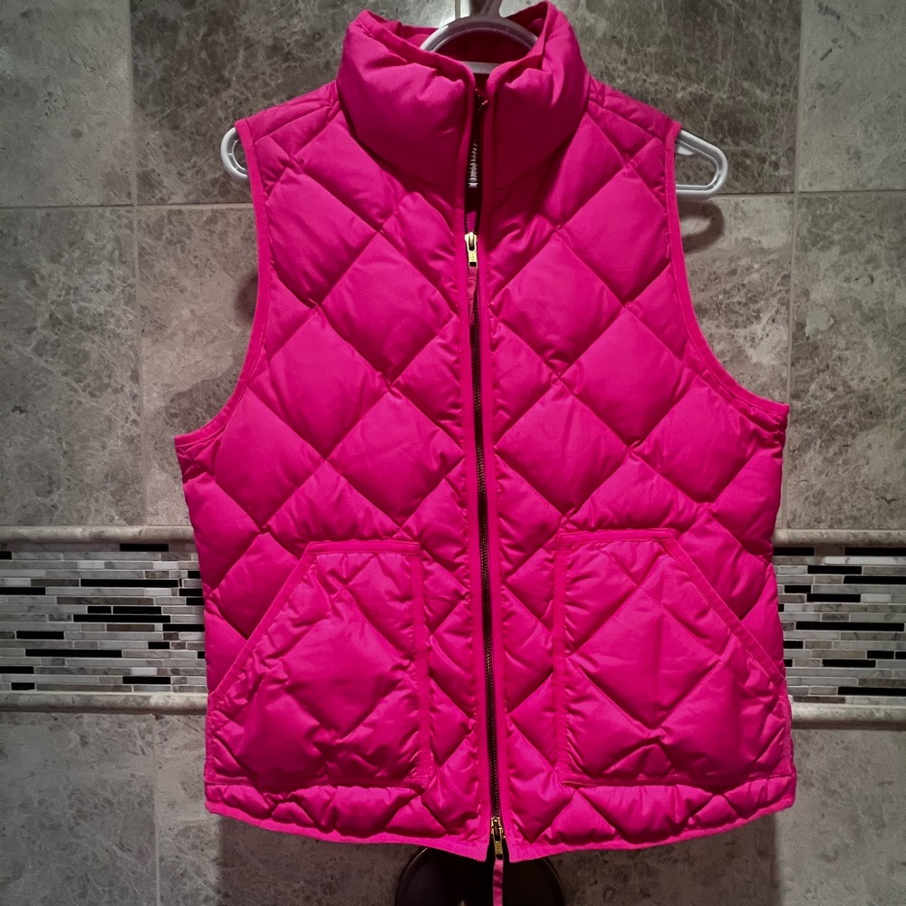 J.Crew Hot Pink Quilted Vest